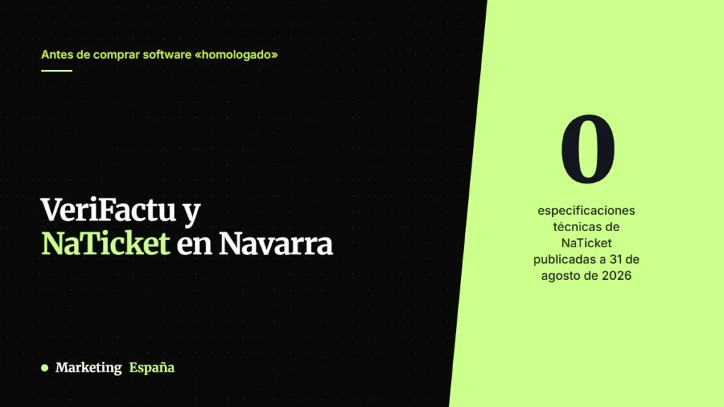Cero especificaciones técnicas de NaTicket publicadas a 31 de agosto de 2026