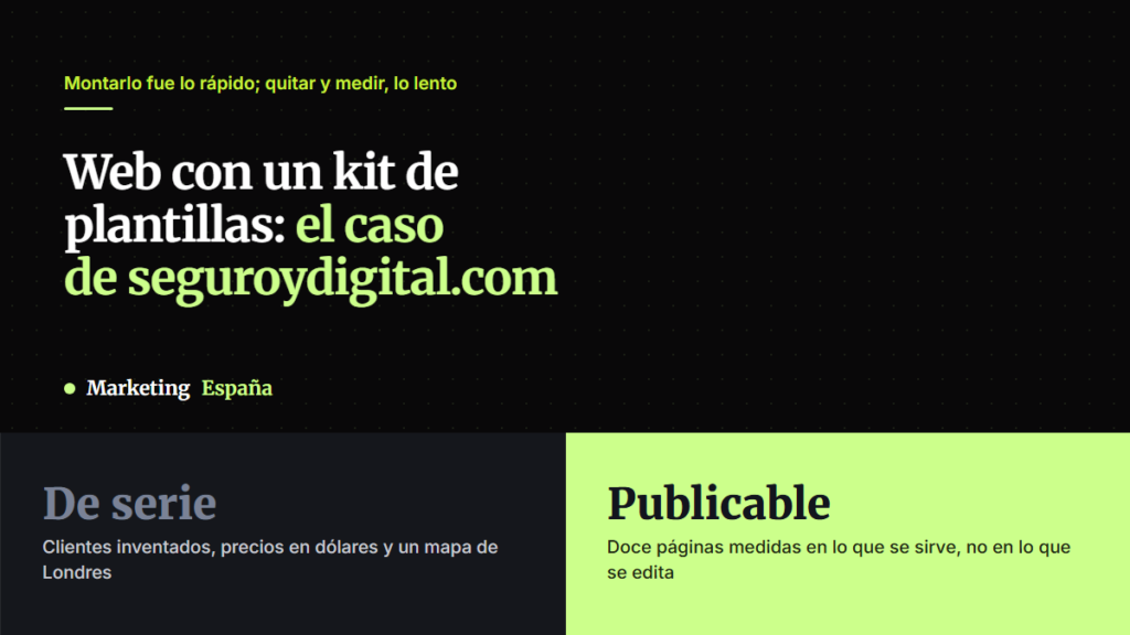 Web con un kit de plantillas: el caso de seguroydigital.com