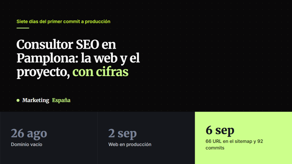 Consultor SEO en Pamplona: la web y el proyecto, con cifras
