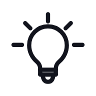 Icono de bombilla encendida