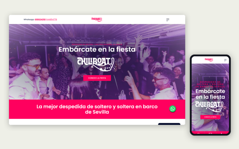 La web de ChiliBoat en ordenador y en móvil