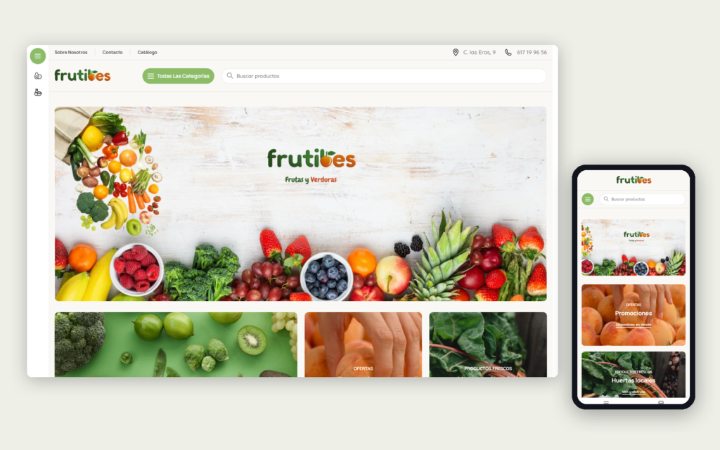 La web de Frutibes en ordenador y en móvil