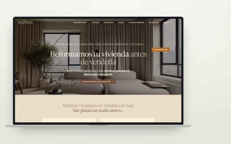 Web de Grupo inDôma vista en ordenador y en móvil