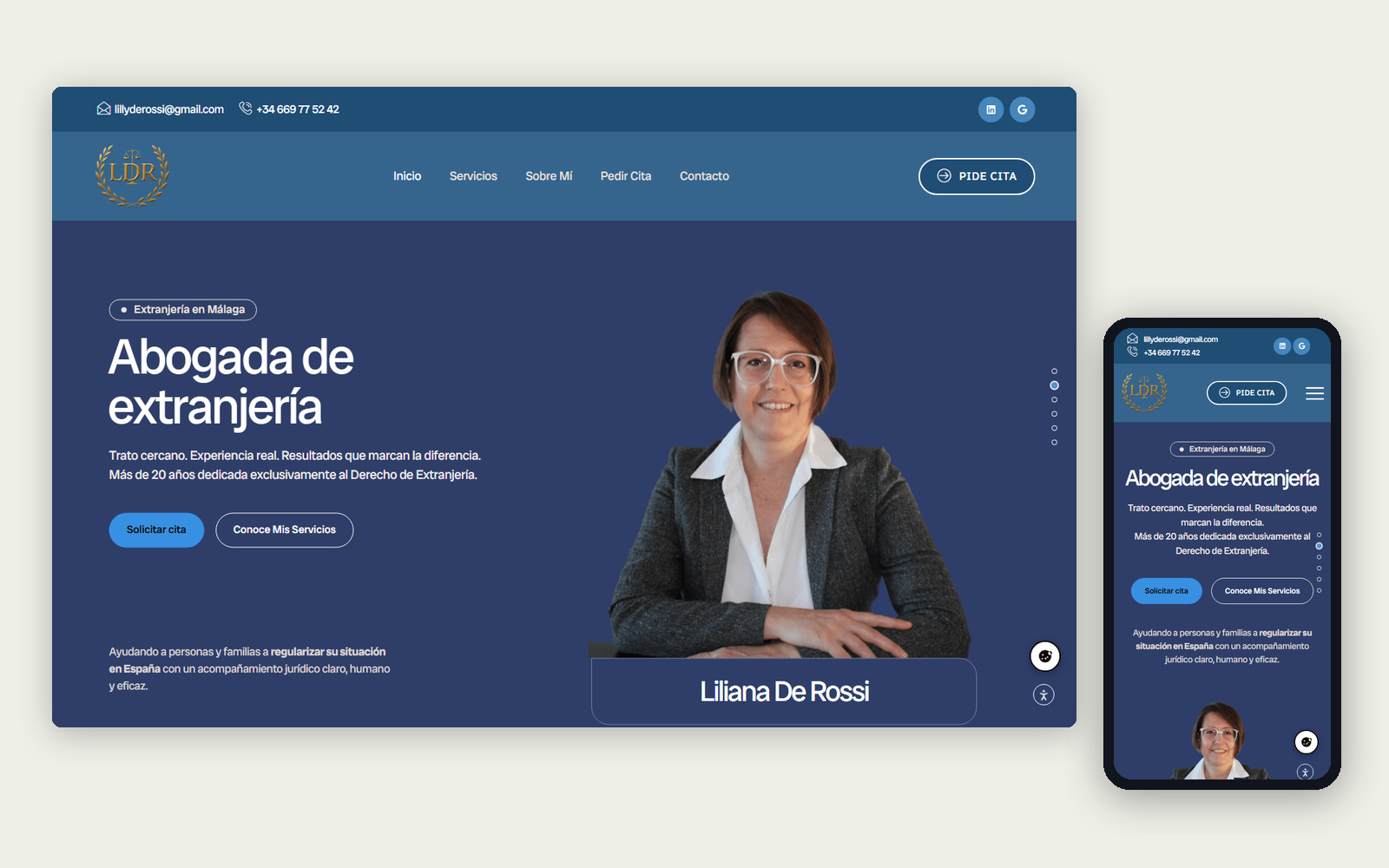 La web de Málaga Extranjería en ordenador y en móvil