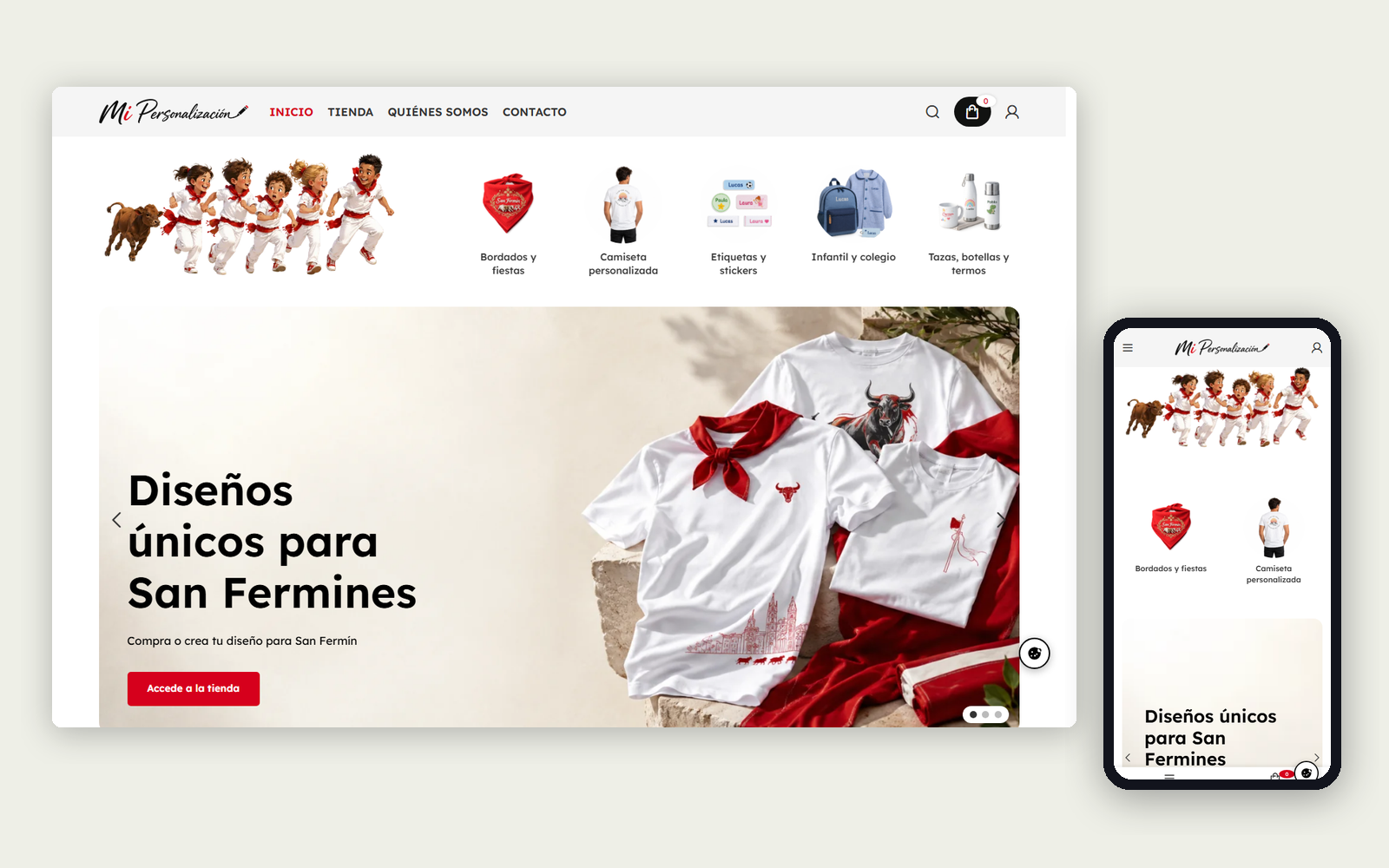 La web de Mi Personalización en ordenador y en móvil