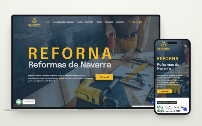 Web de Reforna vista en ordenador y en móvil