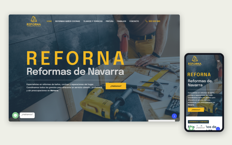 La web de Reforna en ordenador y en móvil