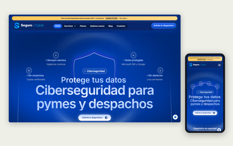 La web de Seguro y Digital en ordenador y en móvil