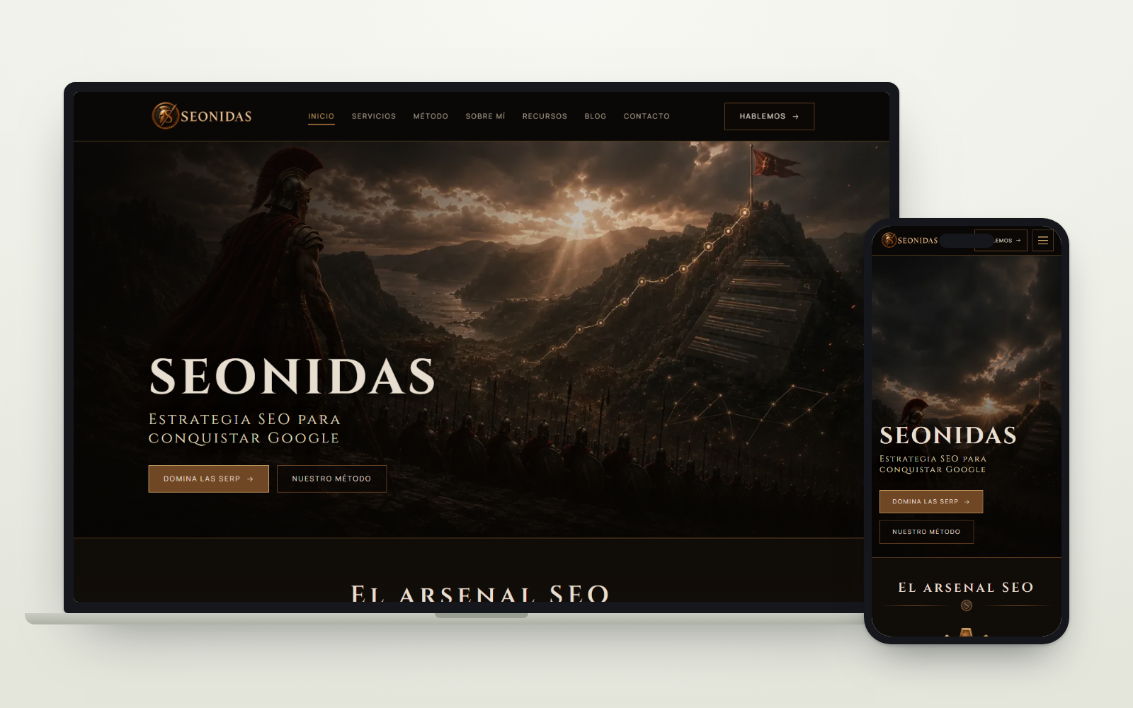 Web de Seonidas vista en ordenador y en móvil